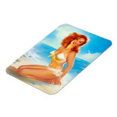 Am Strand Pin Up Magnet (Linke Seite)