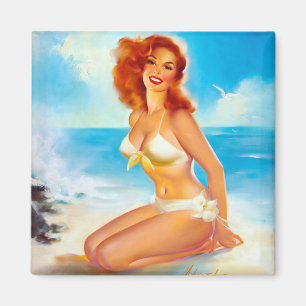 Am Strand Pin Up Magnet