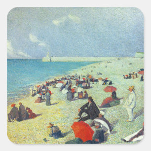 Am Strand Quadratischer Aufkleber