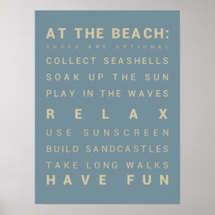 Am Strand - Regeln des Beach House Poster