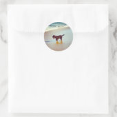 Am Strand Runder Aufkleber (Tasche)