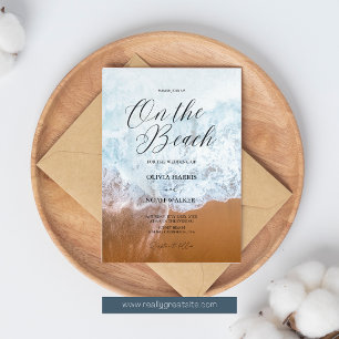 Am Strand Sommer Blaue Ozean Hochzeit Einladung