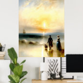 Am Strand spazieren Poster (Heimbüro)