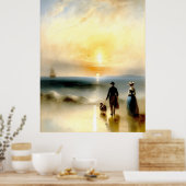 Am Strand spazieren Poster (Küche)