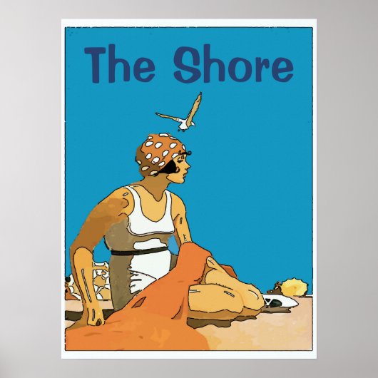 Am Strand, Text bearbeiten Poster (Vorne)