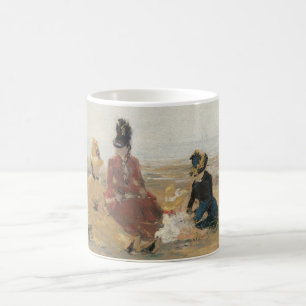 Am Strand Trouville 1887 von Eugene Boudin Kaffeetasse