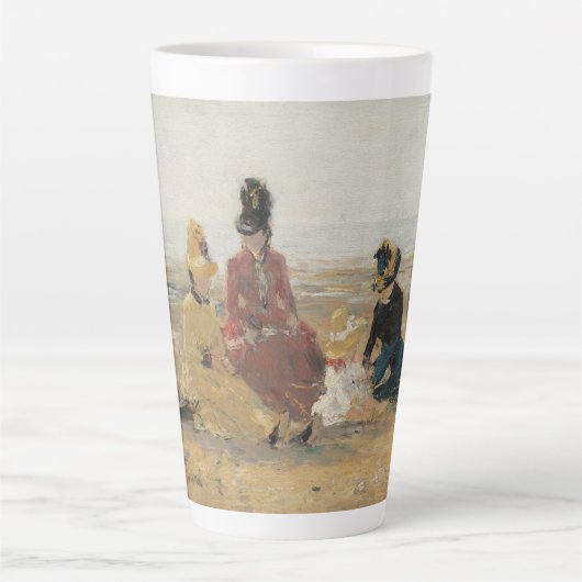 Am Strand Trouville 1887 von Eugene Boudin Milchtasse (Vorderseite)