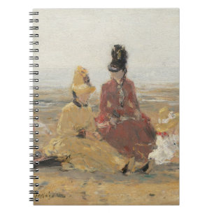 Am Strand Trouville 1887 von Eugene Boudin Notizblock