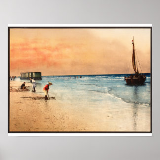 Am Strand - Vintage Kunst Poster
