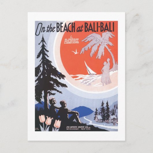 Am Strand von Bali Bali Songbook Cover Postkarte (Vorderseite)