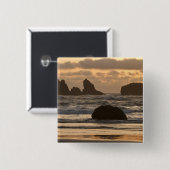 Am Strand von Bandon, Oregon Button (Vorne & Hinten)