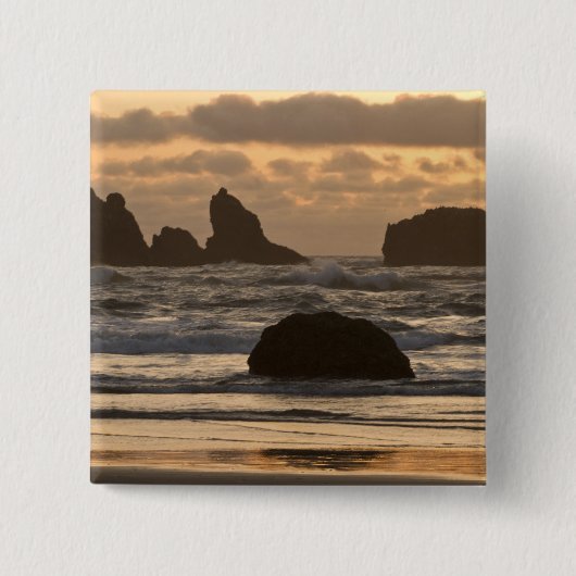 Am Strand von Bandon, Oregon Button (Vorderseite)