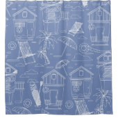 Am Strand von Cabana Huts Duschvorhang (Vorderseite)