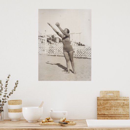 Am Strand von Cannes in den 30er Jahren Poster (Küche)