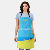 Am Strand von Goa, tropischer Sand, Ihr Name Schürze (Getragen)