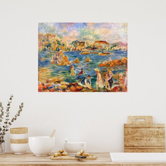 Am Strand von Guernesey bei Alfred Sisley Poster (Küche)