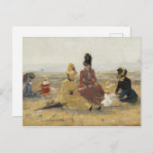 Am Strand von Trouville | 1887 Postkarte (Vorne/Hinten)