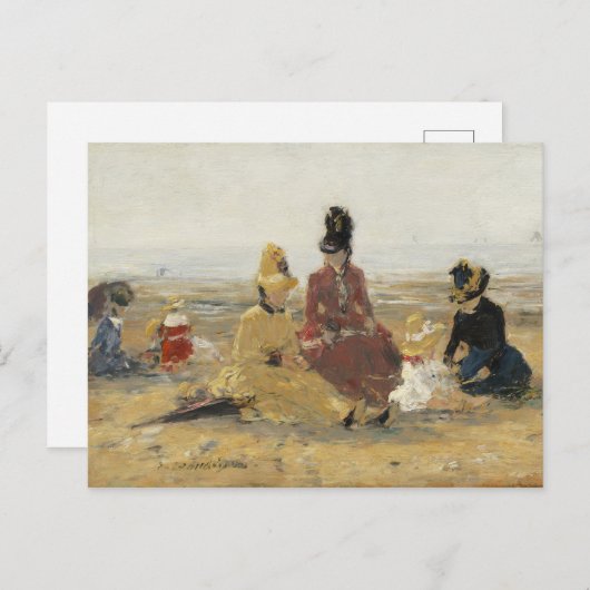 Am Strand von Trouville | 1887 Postkarte (Vorne/Hinten)