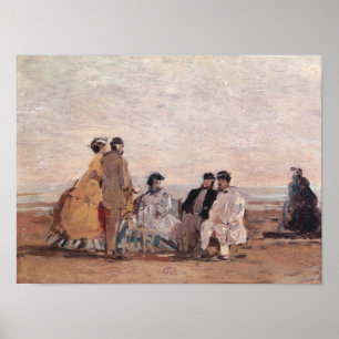 Am Strand von Trouville, c.1865 Poster