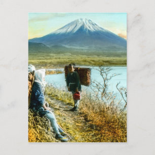 Am Straßenrand zum Mt. Fuji Vintage ruhend Postkarte