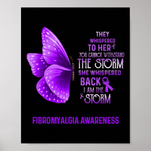 Am Sturm Fibromyalgie Butterfly Poster (Vorne)