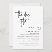 Am Tag danach, Hochzeitsessen Party Einladung (Vorderseite)