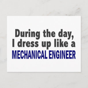 Am Tag verkleide ich mich wie Maschinenbauingenieu Postkarte