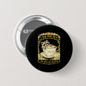 Am Tee wird Waschbär lustig britisch seinAm Button (Vorne & Hinten)