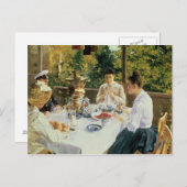 Am Teetisch, 1888 Postkarte (Vorne/Hinten)