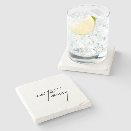 Am Too Messy - Funny und Relais Steinuntersetzer (Seitenansicht)