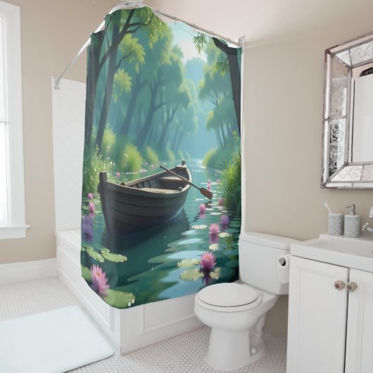 Am Ufer des Frühlings Duschvorhang (Beispiel)