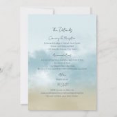 Am Ufer des Ozeansurfstrands, alles in einer Hochz Einladung (Rückseite)