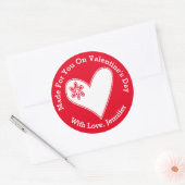 Am Valentinstag für Sie gemacht Runder Aufkleber (Umschlag)