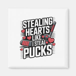 Am Valentinstag Herzen stehlen wie ich Pucks stehl Magnet