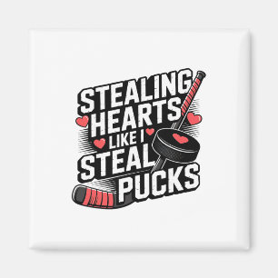 Am Valentinstag Herzen stehlen wie ich Pucks stehl Magnet