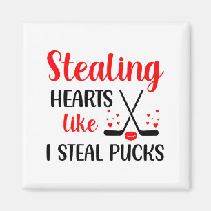 Am Valentinstag Herzen stehlen wie ich Pucks stehl Magnet