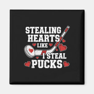 Am Valentinstag Herzen stehlen wie ich Pucks stehl Magnet