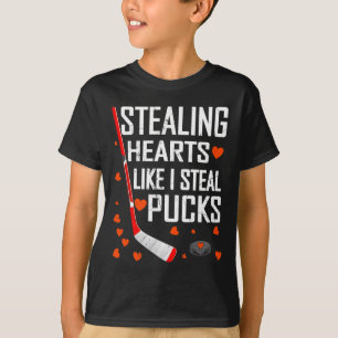 Am Valentinstag Herzen stehlen wie ich Pucks stehl T-Shirt