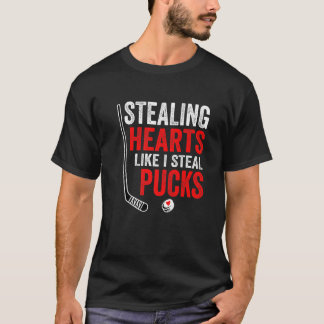 Am Valentinstag Herzen stehlen wie ich Pucks stehl T-Shirt