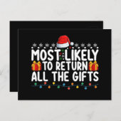 Am wahrscheinlichsten, alle Geschenke Weihnachten Postkarte (Vorne/Hinten)