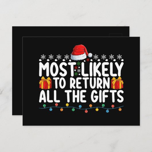 Am wahrscheinlichsten, alle Geschenke Weihnachten  Postkarte (Vorne/Hinten)