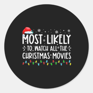 Am wahrscheinlichsten, alle Weihnachtsfilme Chri z Runder Aufkleber