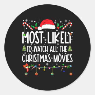 Am wahrscheinlichsten, alle Weihnachtsfilme Chri z Runder Aufkleber