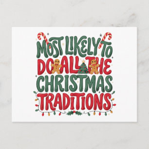 Am wahrscheinlichsten, alle Weihnachtstraditionen Feiertagspostkarte