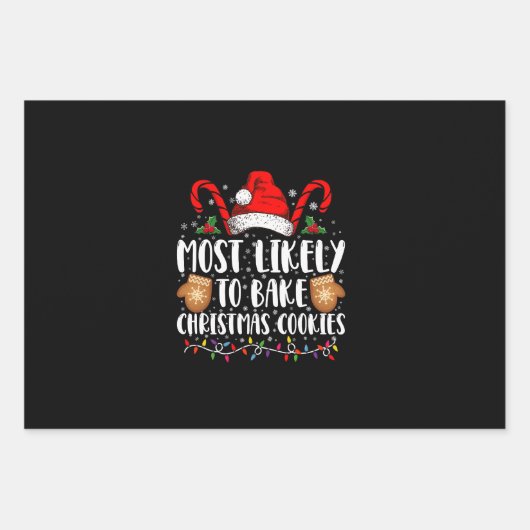 Am wahrscheinlichsten backen Weihnachts-Cookie Xma Geschenkpapier Set (Vorderseite)