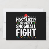 Am wahrscheinlichsten beginnt ein Snowball-Kampf W Einladung (Vorderseite)