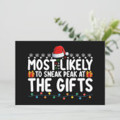 Am wahrscheinlichsten bei den Geschenken Weihnacht Einladung (Stehend Vorderseite)