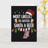 Am wahrscheinlichsten bietet Santa ein Bier an Lus Karte (Gelbe Blume)