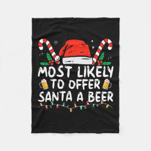 Am wahrscheinlichsten bietet Santa ein Bier lustig Fleecedecke