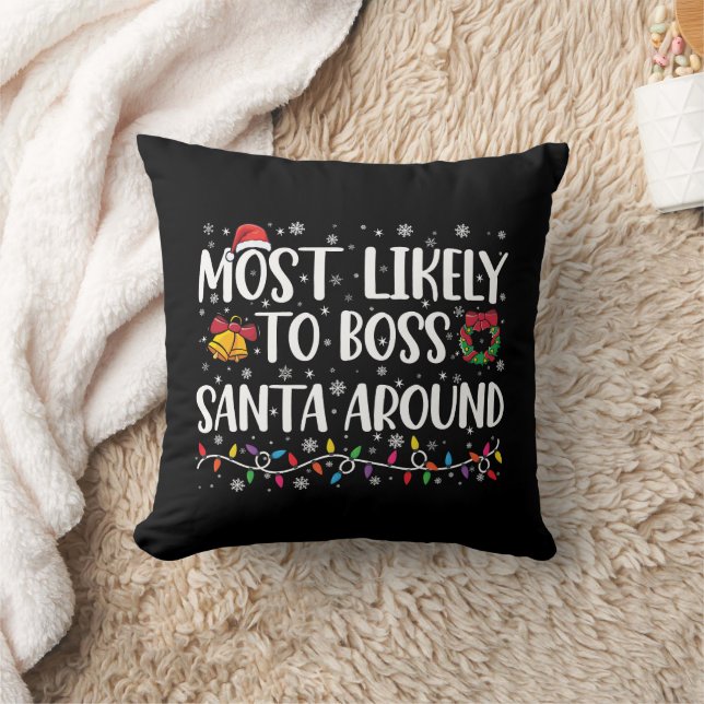 Am wahrscheinlichsten Boss Santa Around Funny Funn Kissen (Decke)